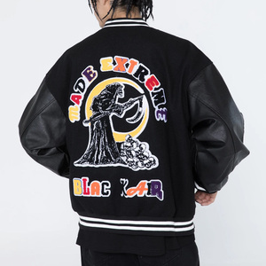 Chaqueta universitaria de lona de gran tamaño para hombre de lujo, gran oferta de la mejor calidad, decoración de patrón de estilo Letterman con cuello levantado para invierno - Product Image 5