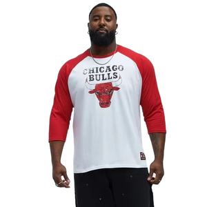 OEM Custom Logo Print Super Soft Breathable Cotton Jersey Two Tone long Sleeve Raglan faded DTG print T-Shirt Front Logo - Product Image 1