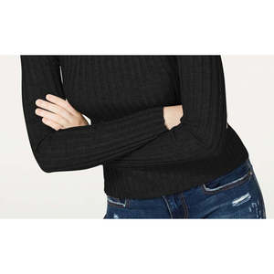 เสื้อสเวตเตอร์คอเต่าถักลายริบสีดำสำหรับเด็ก IoT Junior ระบายอากาศได้ดี บางเบา สไตล์ฤดูหนาว มีโลโก้ด้านหน้า ไซส์ใหญ่ สำหรับฤดูใบไม้ร่วง - Product Image 3