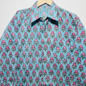 Chemise décontractée classique et élégante pour homme en coton imprimé à la main |   Collection de chemises à manches longues 100% coton à motifs floraux - Product Image 5