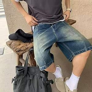 Short en jean personnalisé pour hommes, baggi en jean de haute qualité, baggy en jean pour hommes, short en jean foncé avec poche pour hommes - Product Image 3