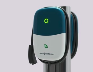 Station de recharge pour véhicules électriques murale, chargeur de voiture électrique, batterie lithium-ion, voyant lumineux vert, câble enroulé de type 1 - Product Image 1