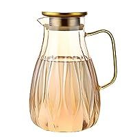 Carafe en verre gravée artisanale de luxe moderne TQC pour l'eau, le jus, le vin - capacité supérieure à 1L - décoration de table de cuisine - Product Image 3