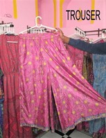 Pantalon Harem en Soie 100% de Haute Qualité, Style Bohème Indien Ample, Taille Haute Élastique, Devant Plat, Motif Floral