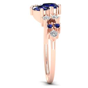 REYES personalizado encantador anillo de moissanita de oro de 14 quilates de alta calidad zafiro azul piedra preciosa regalo de aniversario de lujo para mujeres - Product Image 3