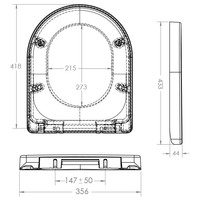 C.R Smart, siège de toilette en forme de U, design italien moderne, blanc, Duroplast, garantie 5 ans, utilisation à domicile, hôtel, salle de bain, ultra-fin