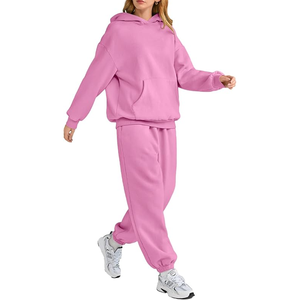 Trajes de sudor personalizables de alta calidad para mujer, acogedor, relajado, de algodón, poliéster, tejido, longitud corta, estilo informal, temática de otoño - Product Image 4