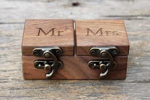 Boîte à bijoux en bois avec logo personnalisé en gros Boîte de fiançailles faite à la main et de bague de mariage pour la Saint-Valentin pour cadeau - Product Image 5