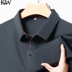 Polo en soie glacée de haute qualité à manches courtes avec impression de lettres, nouveau t-shirt d'été 2024, vêtements pour hommes, chemises, ropa para hombre - Product Image 4