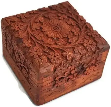 Handmade Decorative carved wooden boxes Jewellery Organizer Box for Women And Girls Jewels