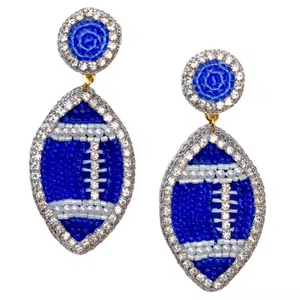 MD Handicrafts' Classic New Design Embroidery Seed Beaded <b>Football</b> Stud <b>Earrings</b> Handmade for Women and Girls for Party - Product Image 3