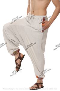 Pantalon sarouel tribal népalais taille libre pour hommes Pantalon hippy boho yoga aladdin écologique - Product Image 5
