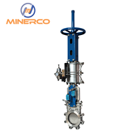 Vanne à opercule MINERCO en acier inoxydable pour boues, commande manuelle, DN50-DN500, avec conception d'étanchéité souple