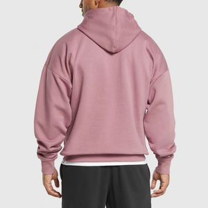 Sweat à capuche décontracté brodé imprimé personnalisé de haute qualité pour hommes hiver grande taille solide 100% coton sweat - Product Image 3