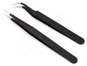 Pince à épiler d'extension de cils en acier inoxydable de haute qualité en gros pointe pointue pour l'application de cils volumineux - Product Image 3