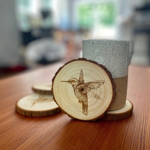 Posavasos de resina para Río y piedra con base de madera natural, vasos de estilo fusión rústicos y modernos para una decoración de mesa elegante - Product Image 3