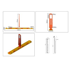 Bouton de marquage routier 120x60x15cm avec signalisation d'avertissement de circulation - Product Image 4