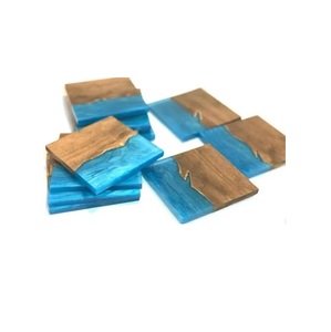 <b>Epoxy</b> decorative <b>Resin</b> Coasters Set With Ocean Decorative Gift with handmade use best quality <b>resin</b> color and natural wood color - Product Image 2