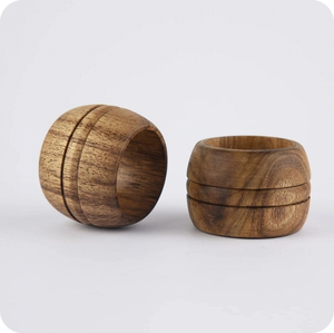 Anneaux de serviette en bois d'acacia au design moderne, écologiques, luxueux et élégants, qualité supérieure, décoration pour la maison, mariage, fête, prix de gros - Product Image 4