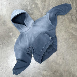 Wholesale 500/400 Gsm Boxy Blank Hoodie for <b>Men</b> Oversized Cotton <b>Thermal</b> Custom Hoodie Heavyweight Cropped Embroidered Winter - Product Image 6