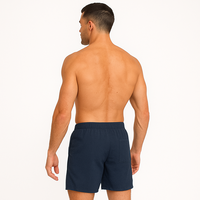 Short de bain tricoté pour homme, personnalisé, séchage rapide, léger, respirant, en polyester, grandes tailles, décontracté, pour la plage et la piscine, été, avec logo frontal, OEM