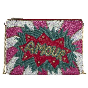 Monedero con cuentas clásico hecho a mano, adorno en forma de número de corazón con perlas, diamantes, regalo de boda, regalo de Navidad - Product Image 2