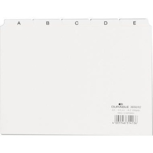 Tarjetas de Índice Blancas de Polipropileno DIN A5, Formato Horizontal, de la A a la Z, con 25 Pestañas, Accesorios para Carpetas de Archivo - Product Image 1