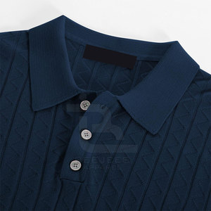 Camisetas de polo de punto con textura transpirable para hombre, camisetas de polo con logotipo personalizado impreso para hombre, camisetas de polo con estilo para hombre - Product Image 2