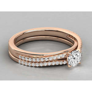 Bague pour femme en or 9 carats avec diamant solitaire cultivé en laboratoire, élégante et luxueuse - Product Image 1