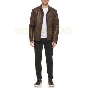 Veste en cuir pour homme, vente chaude, hiver, col montant, logo sur le devant, capuche, imperméable, écologique, décontractée - Product Image 5