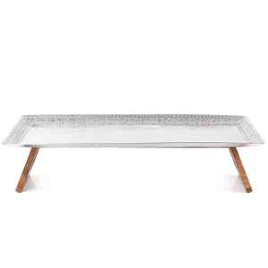 Incrustation de bois nacré en aluminium plaqué cuivre de luxe Plateau de service décoratif Vaisselle pour la maison Salon Mariages Événements - Product Image 2