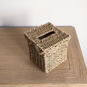 Boîte à mouchoirs en rotin de jonc de mer tissé, boîte de rangement faite à la main, écologique, décoration naturelle pour la maison et la maison, vente en gros du Vietnam - Product Image 2