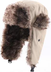 Sombrero de cuero grueso Sombrero de trampero de invierno para hombre Sombrero marrón oscuro a prueba de viento - Product Image 2