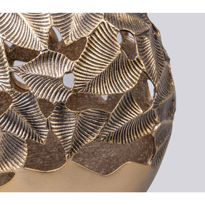 Jarrón de Metal con Diseño de Hojas Doradas, Decoración de Hogar de Lujo, Maceta Antigua, Pieza Moderna para Mesa, Regalo de Boda, Jarrón Dorado Hecho a Mano - Product Image 4