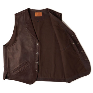 2025 gilet de moto pour hommes, cuir de buffle de qualité supérieure, armure arrière, poches intérieures, gilets de club d'équitation de motard, toutes saisons - Product Image 3