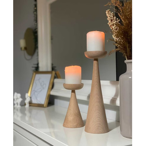 Indian Handmade Ivory-<b>Coloured</b> <b>Wooden</b> Modern Luxury Candlestick Holder with Customized Color for Home Kitchen Decor - Product Image 5