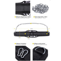 Ceinture de trempage d'haltérophilie confortable robuste avec chaîne en acier rembourrée Fitness néoprène ceinture de trempage Gym Fitness ceinture réglable.