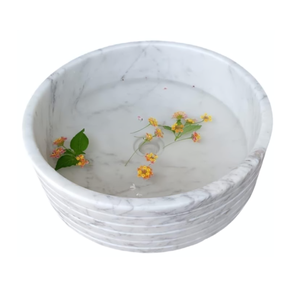 Elegante cuenco de mármol personalizado para decoración del hogar, comedor, servicio de cocina, centro de mesa de ensalada de frutas con diseño moderno y elegante - Product Image 3