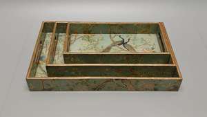 ถาดเสิร์ฟไม้พิมพ์ลายมีนาสุดหรู เป็นมิตรกับสิ่งแวดล้อม ทนทาน ใช้กับเครื่องล้างจานได้ ผลิตด้วยมือ ดีไซน์สีสันสดใส ของตกแต่งบ้านทันสมัย - Product Image 3