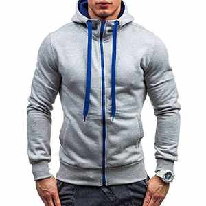 Personnalisé hommes 100% Fermeture éclair à capuche poche sweat pull pull Outwear manteau veste polaire hommes décontracté streetwear sweats à capuche - Product Image 3