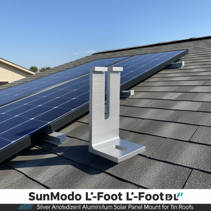 Soporte para Panel Solar SunModo L-Foot Open de 4 Pulgadas, de Aluminio Anodizado Plateado, para Techos de Lámina - Product Image 3