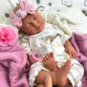 Muñeca <span class=keywords><strong>Reborn</strong></span> de 22 "para niña durmiendo, muñeca de silicona pintada a mano de alta calidad con boca abierta, muñeca de <span class=keywords><strong>arte</strong></span> coleccionable con venas visibles - Product Image 3