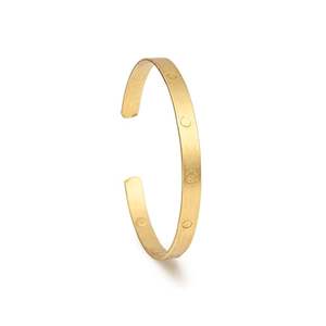 Astrological <b>Adjustable</b> free size Bangle Heavy Handmade Design Hand Diamond Cut Brass Gold Plated kada Hand <b>Bracelet</b> Men & Women - Product Image 3