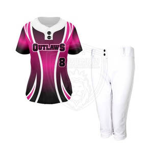 Uniforme de Softbol de Dos Piezas para Mujer con Ajuste Cómodo, Jersey Sublimado con Impresión Personalizada, Secado Rápido, Ligero, Tallas Grandes - Product Image 3