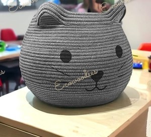 Cute Animal Woven Cotton <b>Rope</b> Sustainable Storage <b>Basket</b> for Nursery Kids Toy Organizer Clothing & Wardrobe Use - Product Image 6