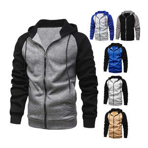 Sudadera con capucha y cremallera de moda informal para hombre, sudadera con cremallera completa, cómoda chaqueta con capucha de lana de algodón para Otoño e Invierno - Product Image 1