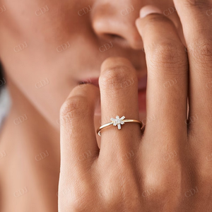 14K โรสโกลด์คลัสเตอร์เพชรแหวนหมั้นวินเทจแหวนเพชรธรรมชาติซ้อนปรับแต่งเครื่องประดับเพชรที่ผ่านการรับรองมาตรฐาน GIA - Product Image 5