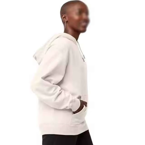 Sweat à capuche long pour femme, tissu velours confortable, logo sur le devant, coupe décontractée, vêtements de rue décontractés pour l'hiver - Product Image 2