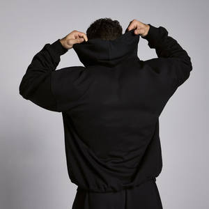 Wholesale Custom Made High Quality <b>Black</b> Color 100% Cotton Men's <b>Hoodie</b> Pocket Design Screen Printing Pullover <b>Hoodie</b> For Men - Product Image 4