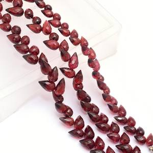 Granate Rojo AAA+ de 5x8mm-6x9mm, Cuentas de Granate Natural en Forma de Capullo de Tulipán, Briolette, Gema Facetada, Lágrimas de Fantasía para Joyería - Product Image 1